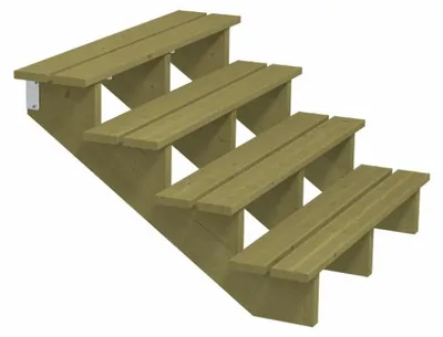 Produktbild von Plus Außentreppe Kiefer 4 Stufen 120 cm breit