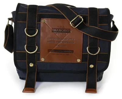 Produktbild von Manoro Herren Tasche Messenger Bag Canvas schwarz 35x12x32 OTK212S