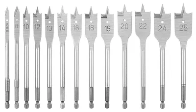 Productafbeelding van Set van 13 vlakfrezen, 6-25 mm, HCS, met 1/4 inch snelwisselopname