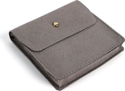 Immagine prodotto di INF Custodia portagioielli con chiusura magnetica, sacchetto regalo in velluto morbido per anelli, collane Grigio scuro