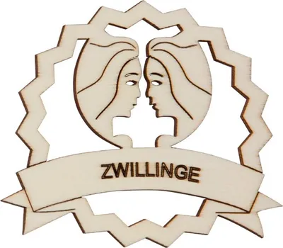 Produktbild von Fensterbild: Sternzeichen Zwillinge-Gemini, gezackt gerahmt