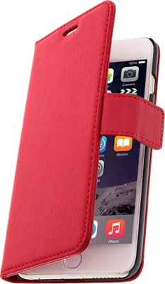 Produktbild von Avizar, Klappetui mit Standfunktion für Apple iPhone 6 Plus / 6S Plus, Rot