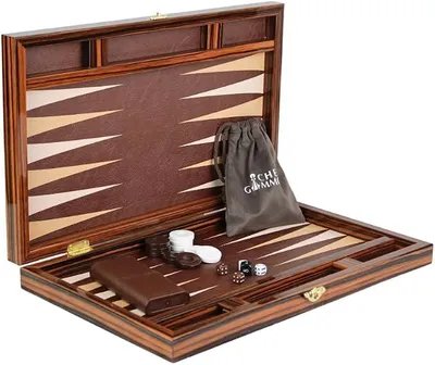 Imagen del producto de Juego de backgammon de cuero, 61 cm