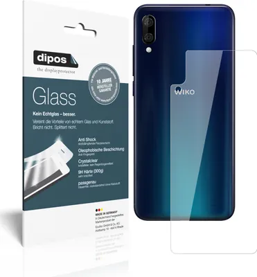Produktbild von 1x Schutzfolie für Wiko View 3 Lite Rückseite - Anti-Shock 9H Folie dipos Glass Kunststoffglas