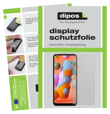 An instructional image showing how to apply a screen protector to a smartphone, alongside marketing material for the product.