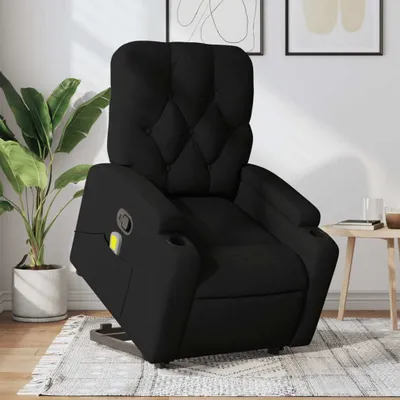 Produktbild von Cloris DesignMöbel Massagesessel mit Aufstehhilfe Schwarz Stoff , Klassische Sessel 2024 Neu