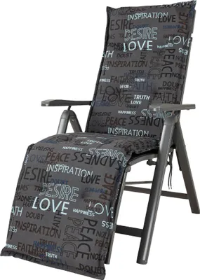 Produktbild von Auflage Relaxliege Florence 0575 anthrazit Schrift 170x50x6 cm KETTtex