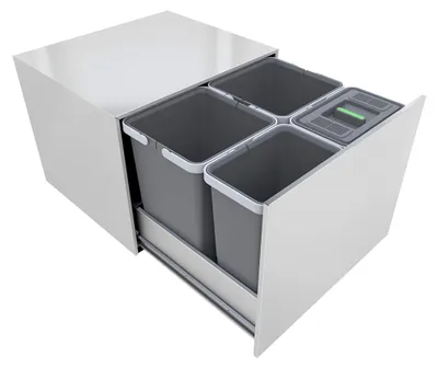 Mülltrennsystem ausziehbar Edelstahl 40 l 48x43x40 cm