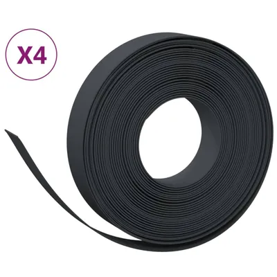 Produktbild von Rasenkanten 4 Stk. Schwarz 10 m 10 cm Polyethylen