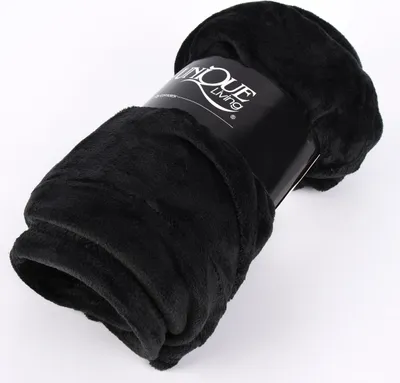 Produktbild von Kuscheldecke Enzo aus Mikrofaser schwarz 130x180cm