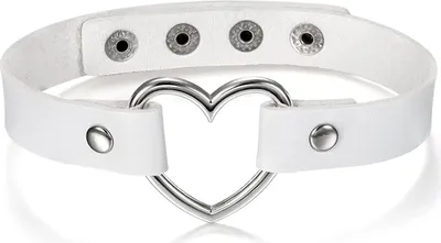 Produktbild von Schmuck Damen Choker Halsband Halskette, Leder Legierung 33-40cm Erstellbare Punk Lolita Herz Collier Kette