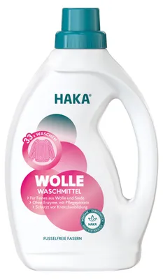 Produktbild von HAKA Vollwaschmittel mit Pfirsichextrakt 1l für Feines, Wolle & Kaschmir