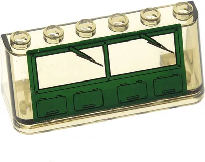 Produktbild von 1x Lego Windschutzscheibe 2x6x2 transparent braun Scheibe grün 7625 4176pb21