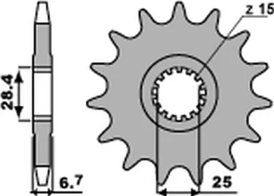 Obrázek produktu pro Vorderes Ritzel 2168 15 18Nc Für Yamaha Yfz 450/Yfm 700 Raptor '06-'20 (Jtf1592.15) (Kette 520) (Std.+1)