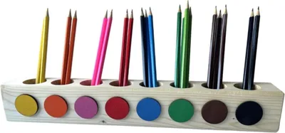 Produktbild von Holz Buntstiftsortierer ORGANIZER Montessori 8 Farben pädagogische Hilfsorganisation