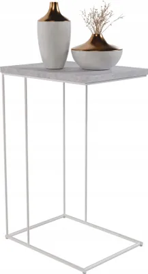 Obrázok produktu pre Bočný stolík, konferenčný stolík, stolík na notebook, kovový, biely, štýl loft