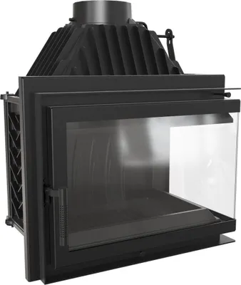 Zdjęcie produktu dla Wkład Kominkowy Kominek Narożny KRATKI SIMPLE 15kW Prawy Eko Żeliwo KOMPLET