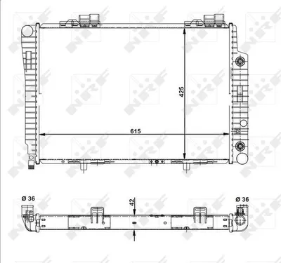 Produktbild von NRF 51281 Kühler Wasserkühler Motorkühler passend für MERCEDES-BENZ C-Klasse Limousine (W202) SLK (R170) E-Klasse Limousine (W210) C-Klasse T-modell