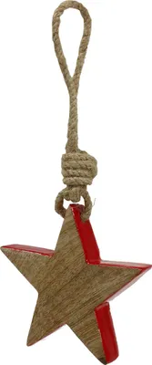 Produktbild von Stern aus Holz mit Aufhängung für Weihnachtsdeko