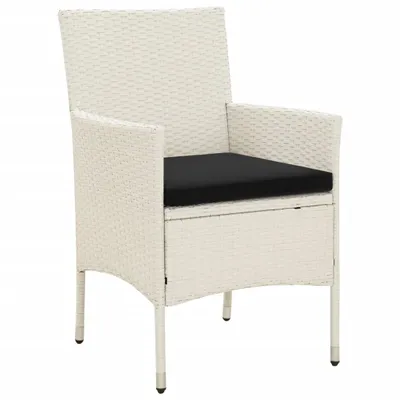 Produktbild von VidaXL 316691, Terrasse, Gepolsterter Sitz, Polyester, Polyrattan, Stahl, Schwarz, 610 mm, 600 mm
