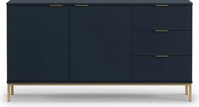Produktbild von Furmeb24 - PULA K2D3SZ - Zweitrige Kommode mit Schubladen , gerade Metallbeine , Marine-Matt .