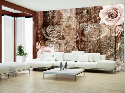 Produktbild von Vlies Fototapete 400x280 cm Tapeten Wandtapete XXL Holz Rose Blumen b-A-0249-a-a