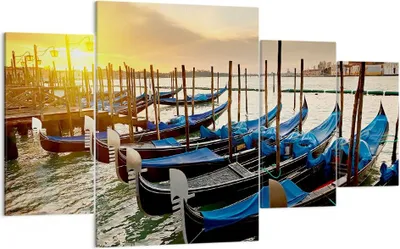 Produktbild von Bild auf Leinwand - Leinwandbild - Venedig Gondel - 160x90cm - Wand Bild - Wanddeko - Wandbilder - Leinwanddruck - Bilder - Kunstdruck - Wanddekoration - Leinwand bilder - Wandkunst - DL160x90-3531