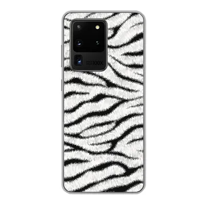 Produktbild von MuchoWow® Handyhülle Schutzhülle Hülle für Samsung Galaxy S20 Ultra Tiermuster - Zebra - Weiß Silikon Softcase Handy Hülle - Karteninhaber