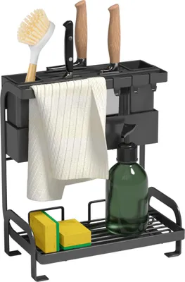 Produktbild von Heikoeco® Küchen Organizer, Spülbecken Organizer, Küchenutensilien aus Metall, Extra stabile Küchenorganizer, Schwammhalter, Spüle Organizer