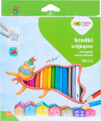 Immagine prodotto di Matite triangolari 24 colori Happy Color