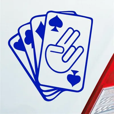 Produktbild von Auto Aufkleber Spielkarten Shocker Poker Tuning 10x10 cm Dunkelblau Sticker Heckscheibenaufkleber
