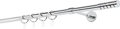 Produktbild von Gardinenstange Maß 20mm Rille 1-lauf Wand Decke 14cm Farbe: Chrom, Größe: 250cm