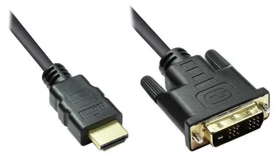 Obrázek produktu pro Alcasa HDMI - DVI-D 2m, 2 m, HDMI, DVI-D, Samec, Samec, Zlato