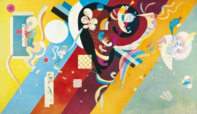 Zdjęcie produktu dla Wassily Kandinsky Art Print Obraz - Kompozycja IX, 1936, szczegół (70 x 120 cm)