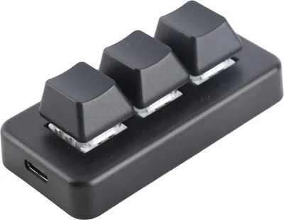 Obrázek produktu pro 3 klávesy klávesnice RGB podsvícení USB 2.4g bezdrátové tři tlačítka tři režimy Mini programování mechanické klávesnice