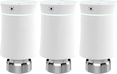 Produktbild von ZigBee Smart TRV-Controller, programmierbarer Zeitplan, sprachsteuerungsfähig, 3 Stück weiße Ventile, MOES