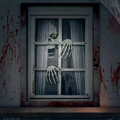 Obrázok produktu pre Halloweenská dekorácia do exteriéru a interiéru, 120 x 80 cm, zombie doplnky