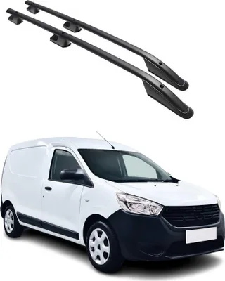 Image de Barres de toit longitudinales pour Dacia Dokker 2012-2021 Aluminium Noir