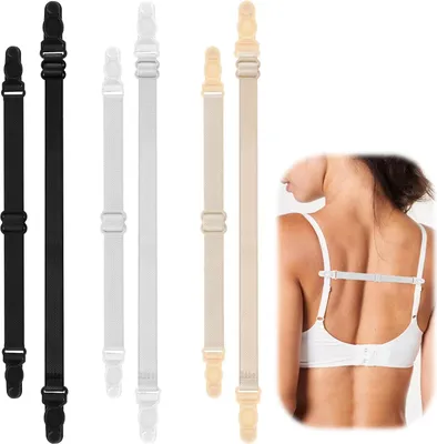 Produktbild von 6 Stück BH Träger, BH-Trägerhalter zum Verrutschen, elastische BH-Trägerhalter für Damen, BH-Clips, um Racerback-Träger zu verdecken, BH-Zubehör
