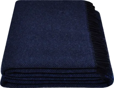 Produktbild von Zoeppritz Schurwolle Plaid mit Fransen Must Relax Farbe navy Größe 130x190