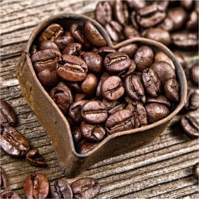 Produktbild von levandeo Glasbild 30x30cm Wandbild Glas Herz Küche Kaffeebohnen Coffee Deko