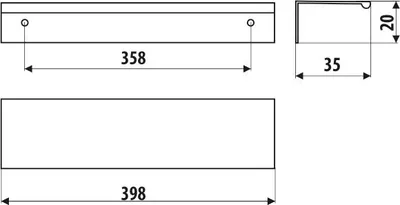 Produktbild von UA57 Griff, Chrom poliert, Länge 398mm
