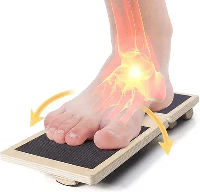 Produktbild von Gesundheitsgeräte, einbeiniges Balancebrett, antislip Holzschaukelbrett, schwarz, 11,8*4,35*1,18 cm