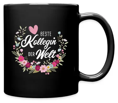 Produktbild von Spreadshirt Beste Kollegin Der Welt Tasse Einfarbig, One size, Schwarz
