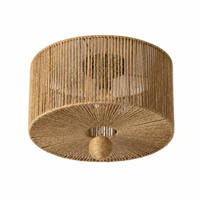 Produktbild von Deckenleuchte E27 aus natürlichem Juteseil Ø40 cm mit dekorativer Kugel im Boho-Rustikal-Stil