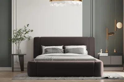 Produktbild von Polsterbett OLAF 180 x 200  mit Matratze, Bettkasten und Lattenrost. Farbe: Dunkelbraun