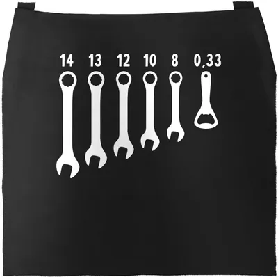 Produktbild von Grill-Schürze für Männer Bieröffner Flaschenöffner Schraubenschlüssel Baumwoll-Schürze Küchenschürze Moonworks® schwarz unisize