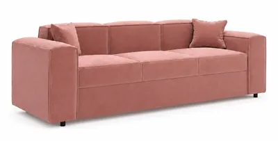 Obrázek produktu pro ANMIL Sofa SANTI, rozměry 252 × 88 × 79 cm, barva růžová. Rozkládací pohovka s úložným prostorem, potah Magic Velvet, s možností přeměny na lůžko