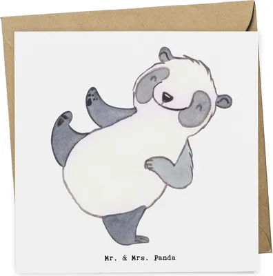 Produktbild von Mr. & Mrs. Panda Klappkarte Panda Kampfkunst - Weiß - Geschenk, Grußkarte, faltkarte, Kampfsportarten, anlasskarte, Glückwunschkarte, doppelkarte, Selbstverteidigung