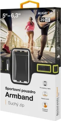 Zdjęcie produktu dla ALIGATOR Armband czarno-żółty sportowy futerał na rękę 5" - 6,3"